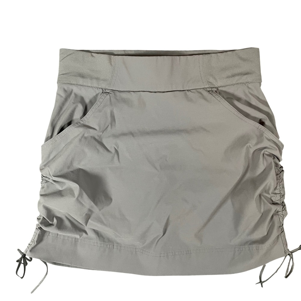 Columbia Skort Womens Small Gray Lined Ruched Pocket Stretch Hiking Active